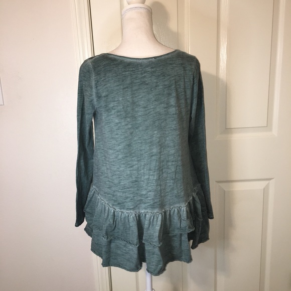 Anthropologie Easel Tiered Ruffle Hem Top - Picture 4 of 8